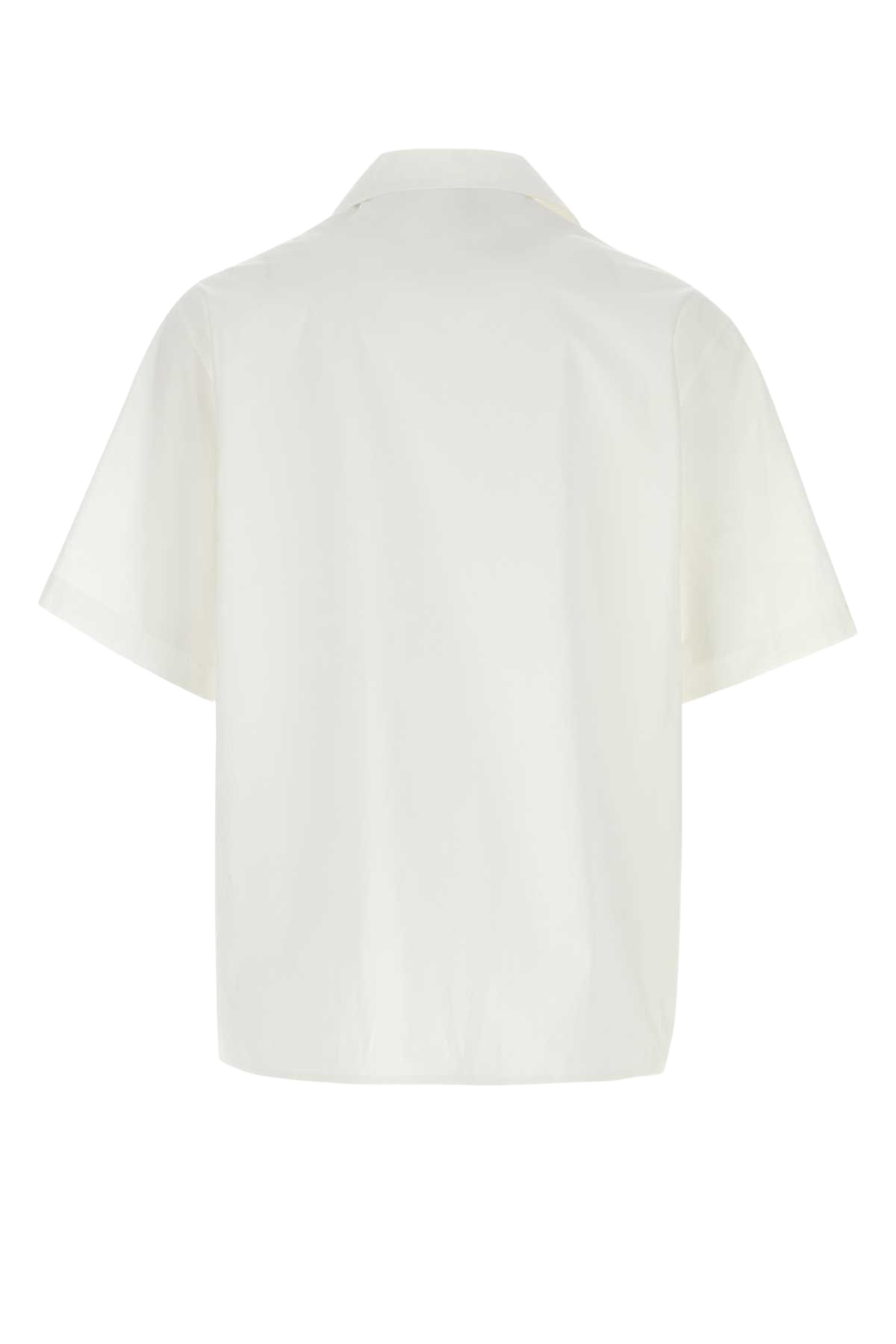 White Poplin Shirt Bianco Cotton Camicie