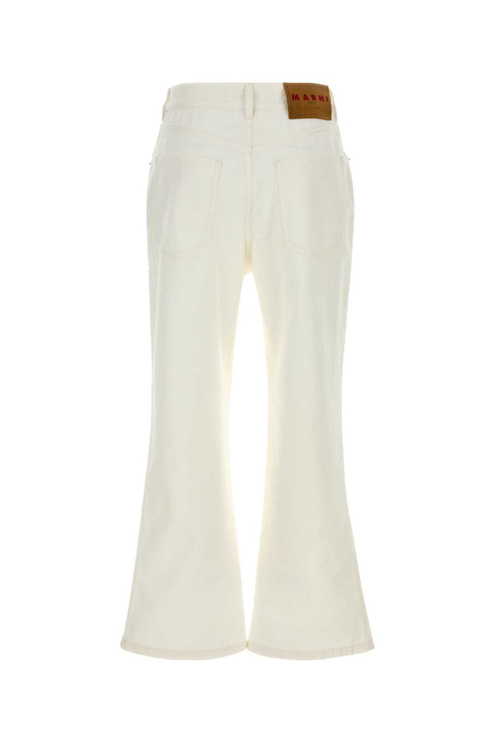 White Denim Jeans Naturalwhite Exterior: Cotton Pantaloni