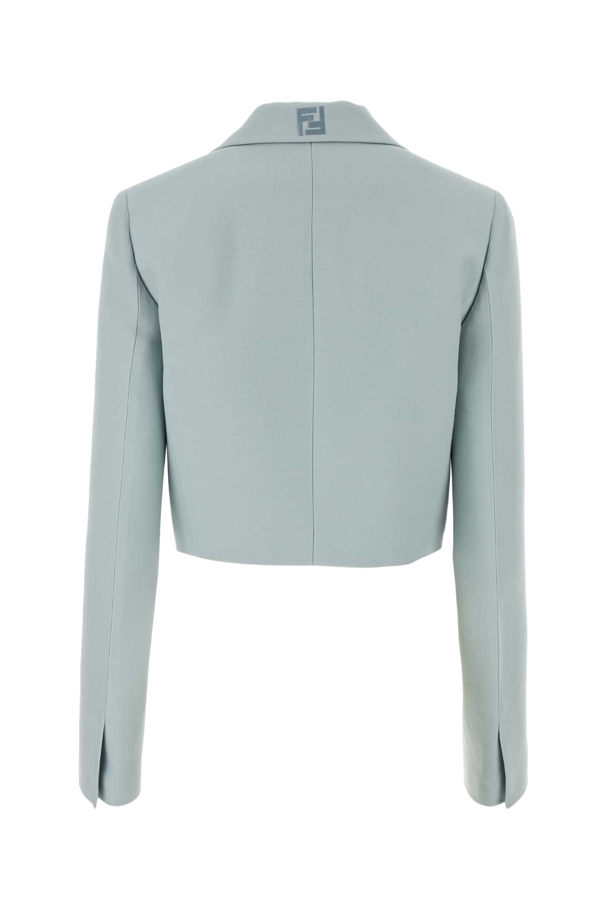 Powder Blue Wool Blend Blazer Azzurro Giacche E Gilet