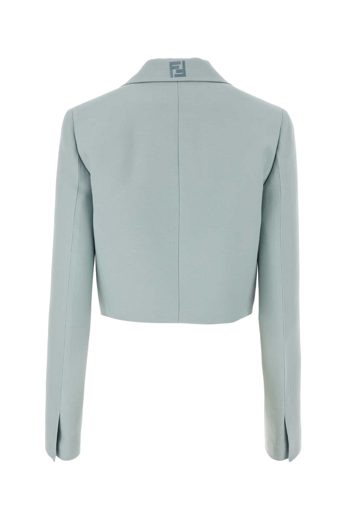 Powder Blue Wool Blend Blazer Azzurro Giacche E Gilet