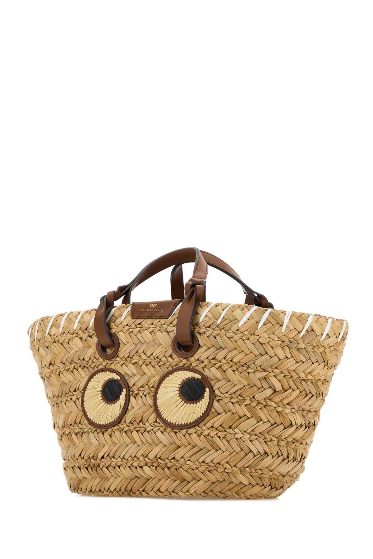 Raffia Small Paper Eyes Shopping Bag Natural Exterior: Borse A Mano
