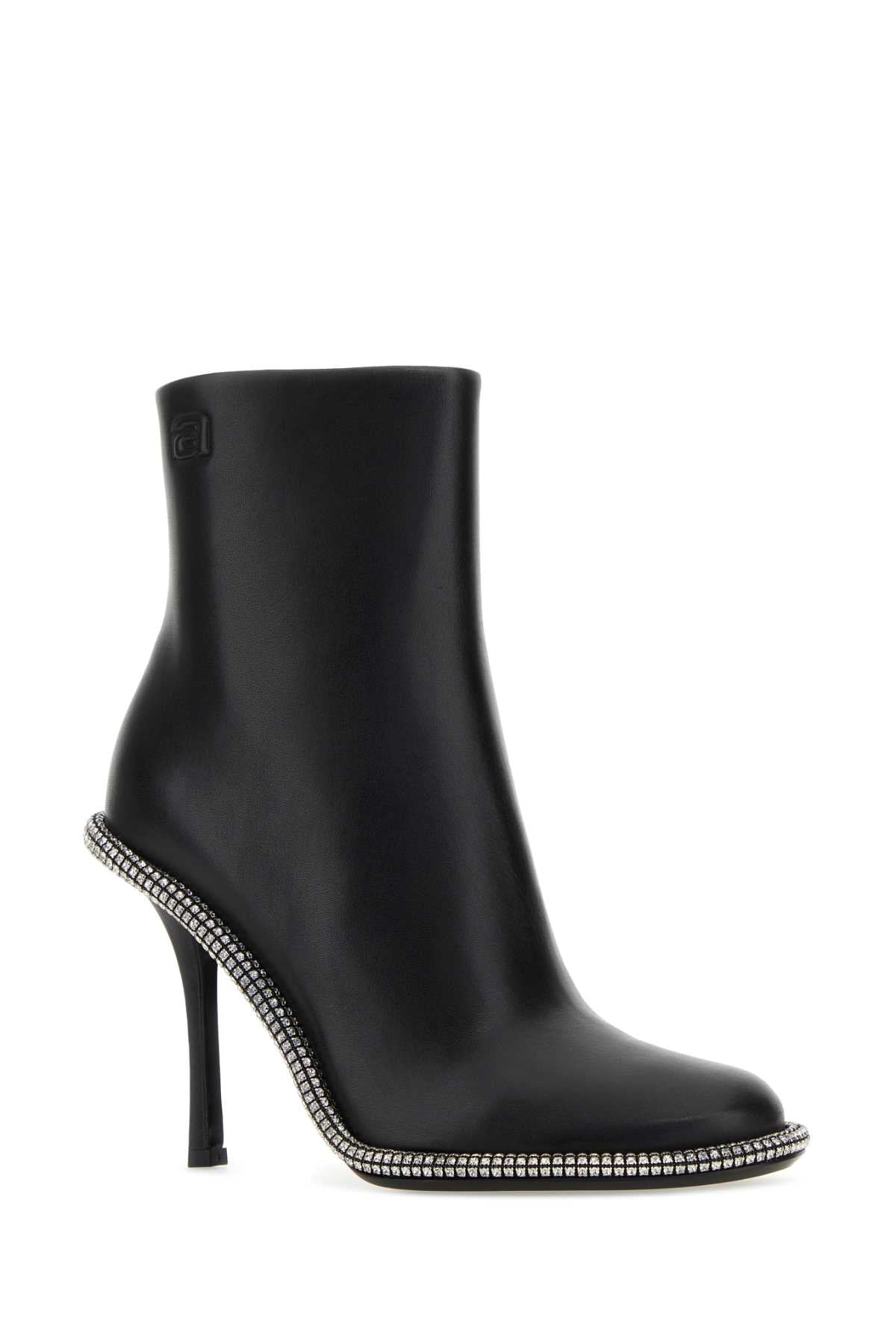 Black Leather Kira 105 Ankle Boots Stivali