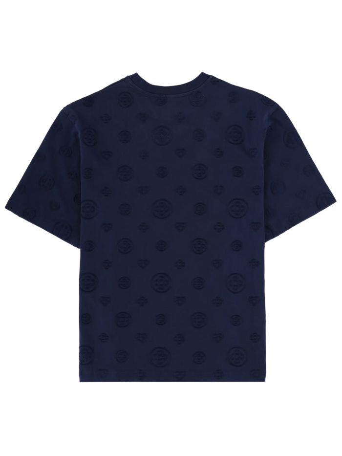 T-Shirt With Monogram Details Blue Organic Cotton T-shirts