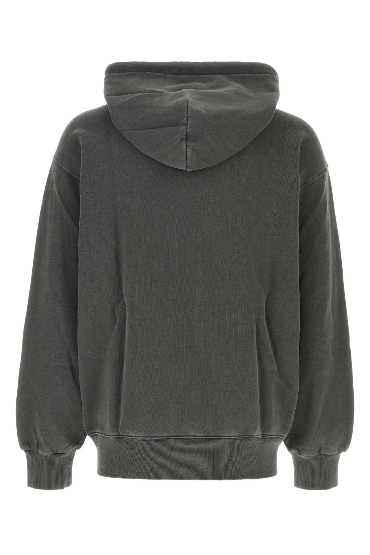 Charcoal Cotton Hooded Nelson Jacket Blackgarmentdyed Exterior: Felpe