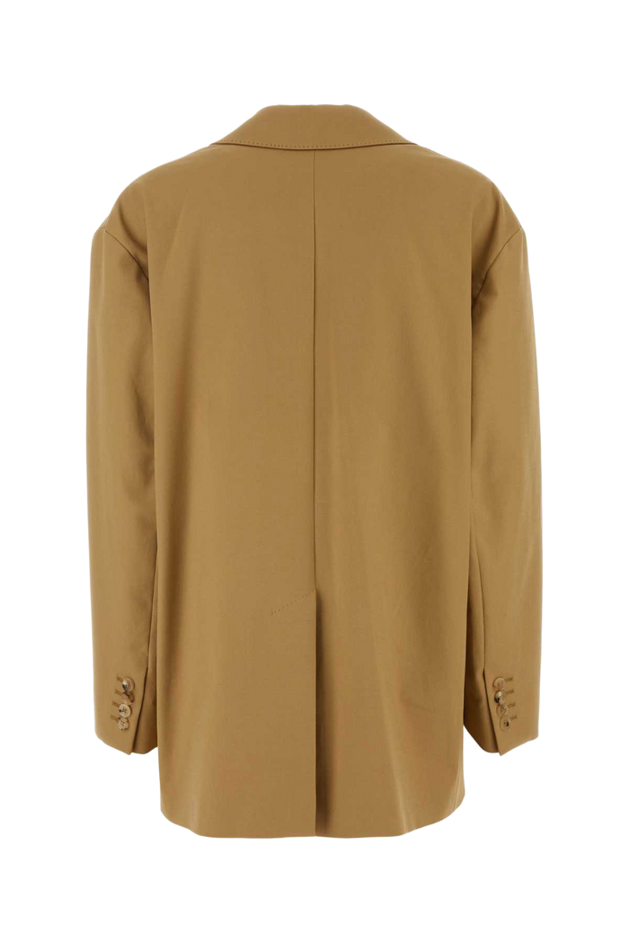 Camel Stretch Cotton Monica Blazer Miele Giacche E Gilet