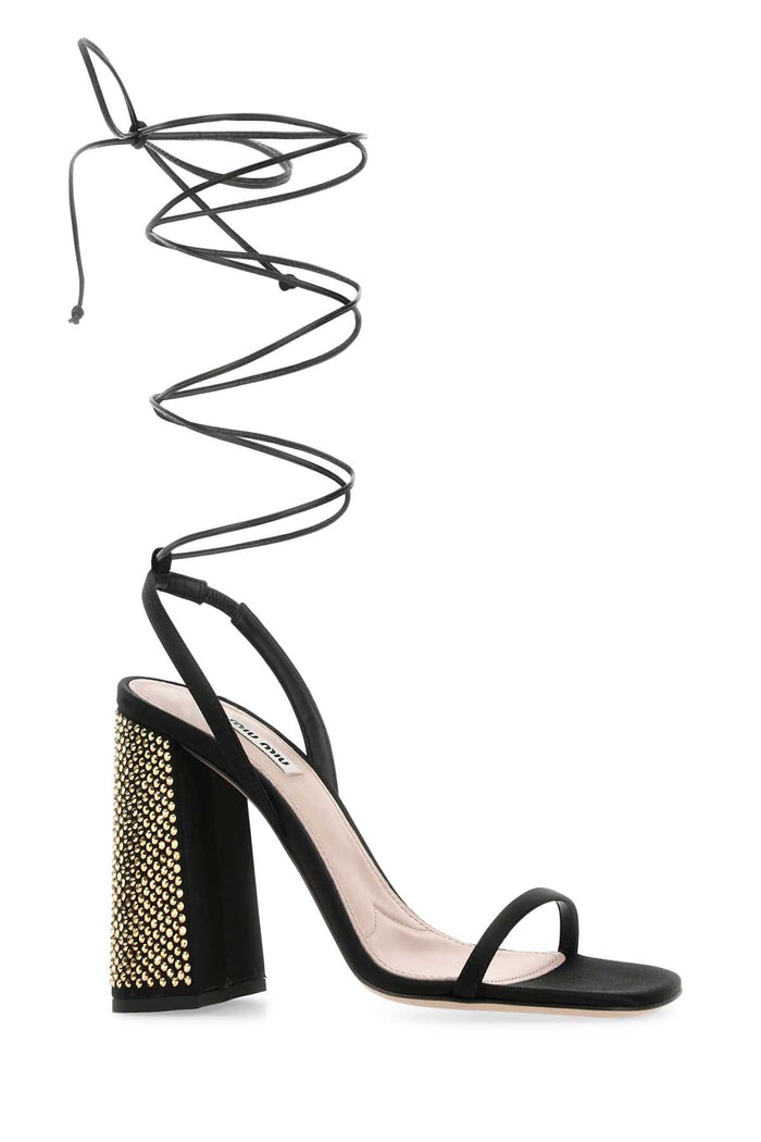 Black Satin Sandals Multicolor Sandali