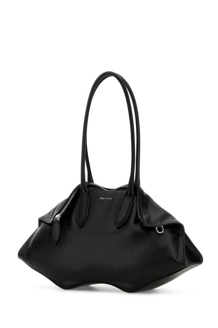 Black Leather Manta Shoulder Bag Blacksilver Borse A Mano
