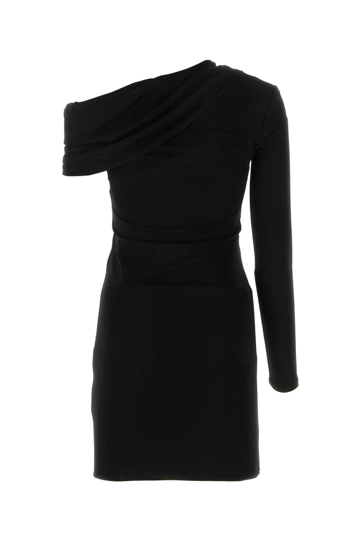 Black Viscose Mini Dress Noir Exterior: Abiti