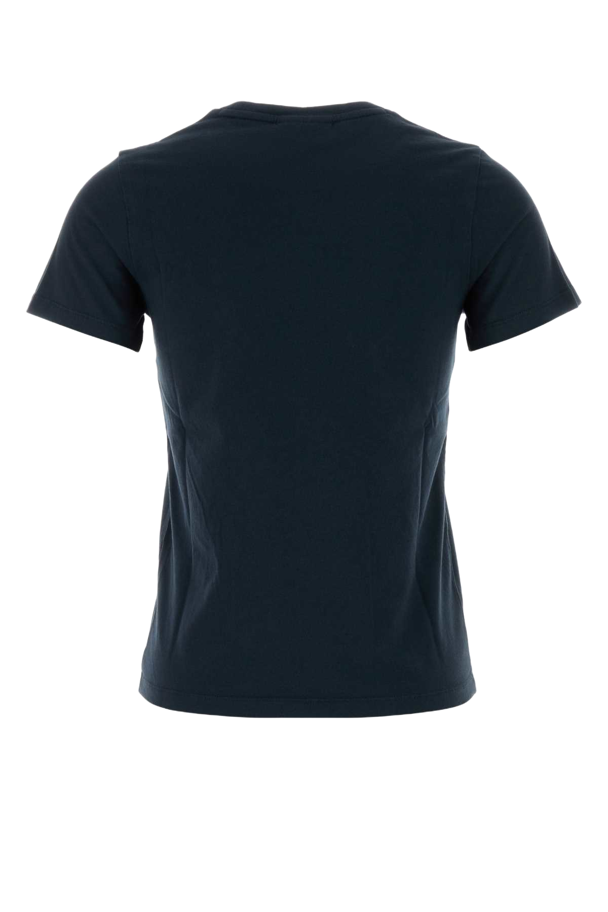 Navy Blue Cotton T-Shirt Classicnavy Exterior