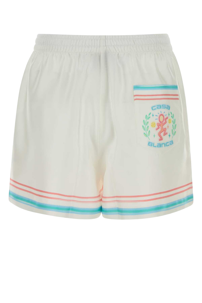 White Silk Shorts Dancejoy Exterior