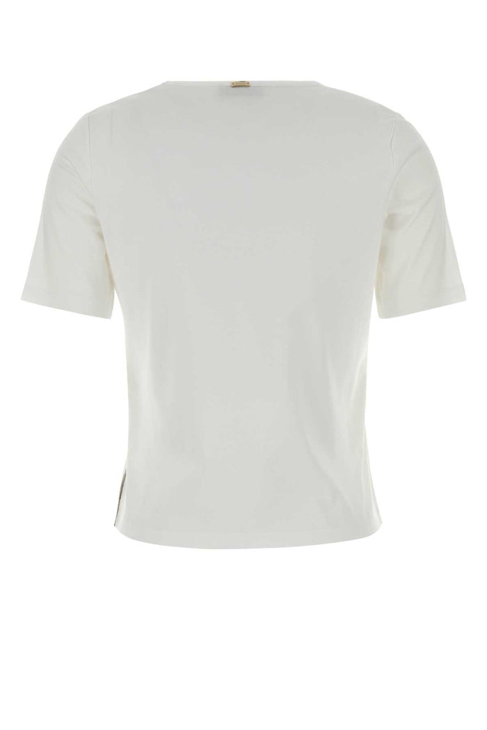 White Cotton T-Shirt Bianco Exterior
