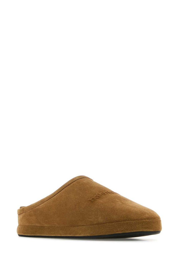 Camel Suede Alaska Ankle Slippers Brownwhite