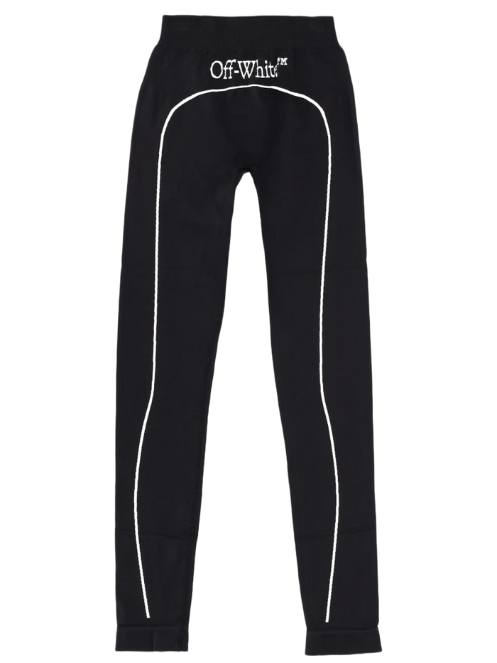 Leggings With Logo Black Polyamide Elastane Trousers