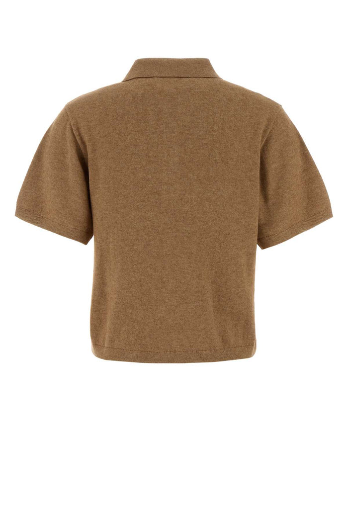Biscuit Cotton Blend Althea Polo Shirt Camel/granita