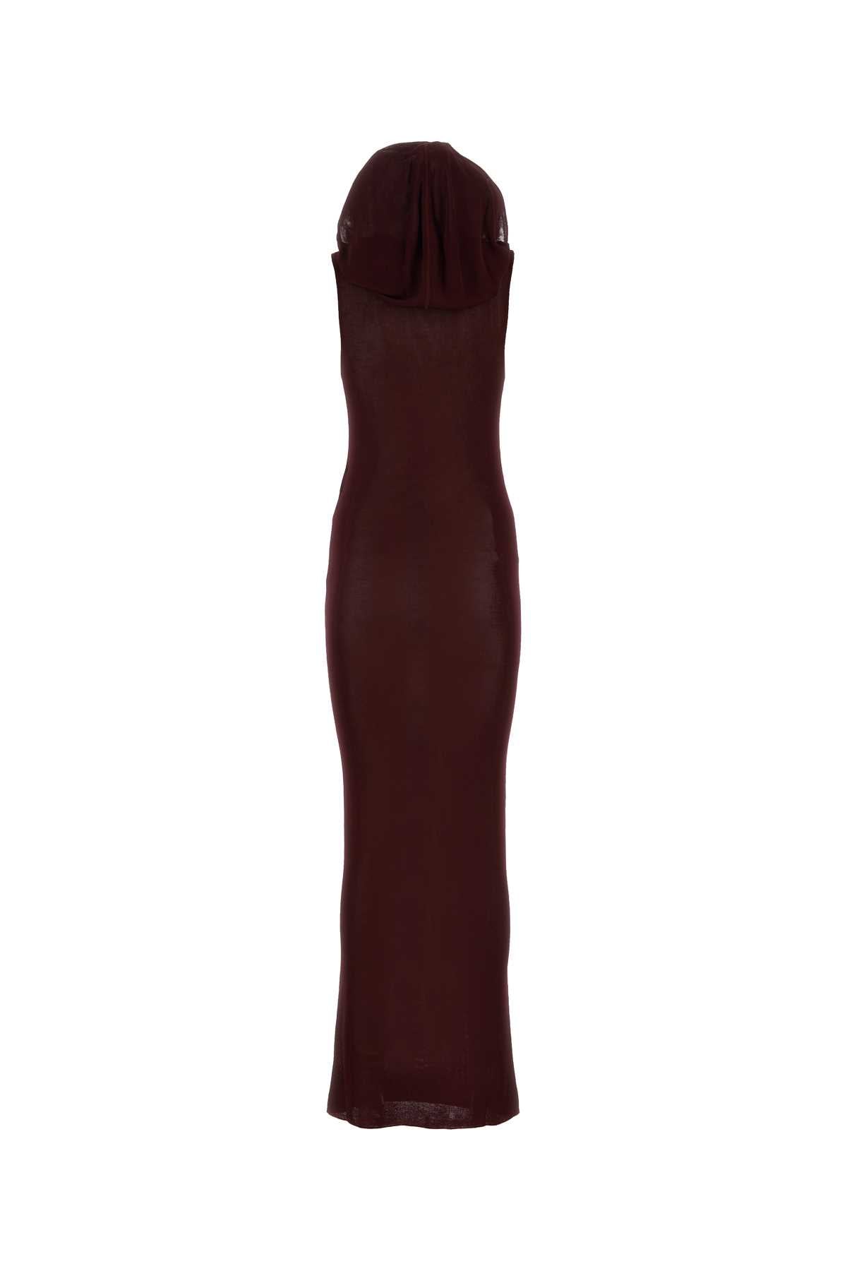 Burgundy Viscose Long Dress Bordeaux Exterior: Abiti Lunghi