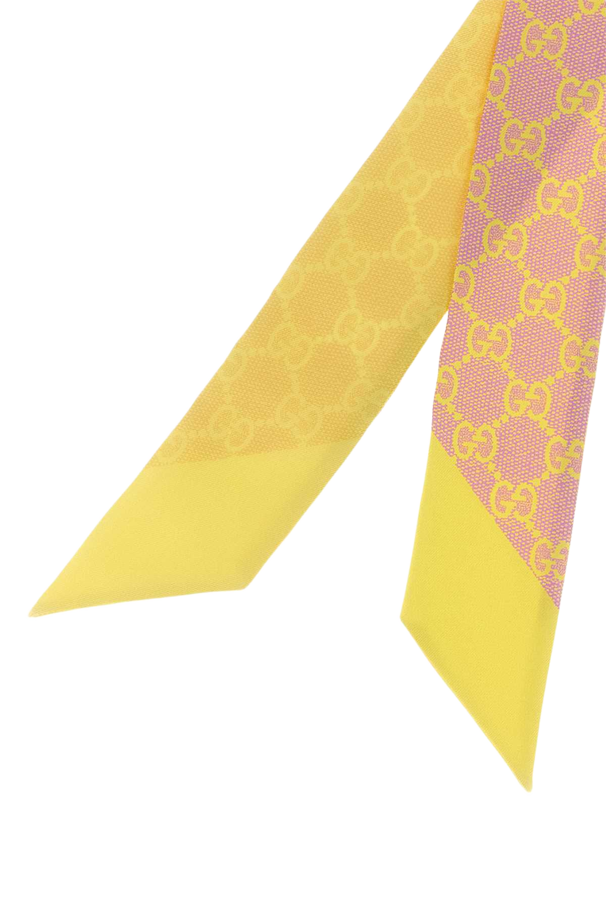 Printed Silk Reversible Foulard Roseateyellow Fabric Sciarpe E
