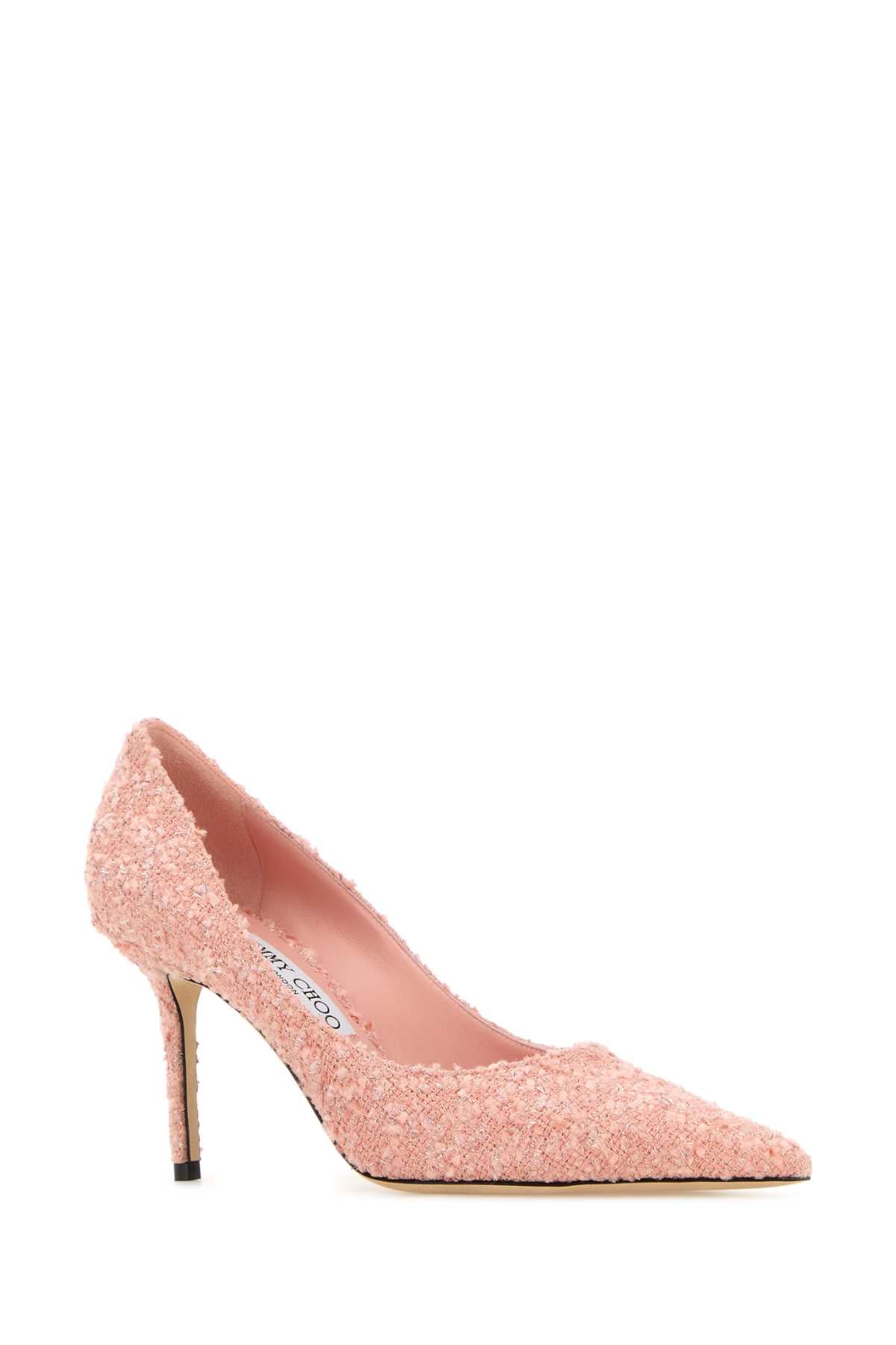 Pink Tweed Love Pumps Rose Leather Salpa Plastic Metal Scarpe Con Tacco