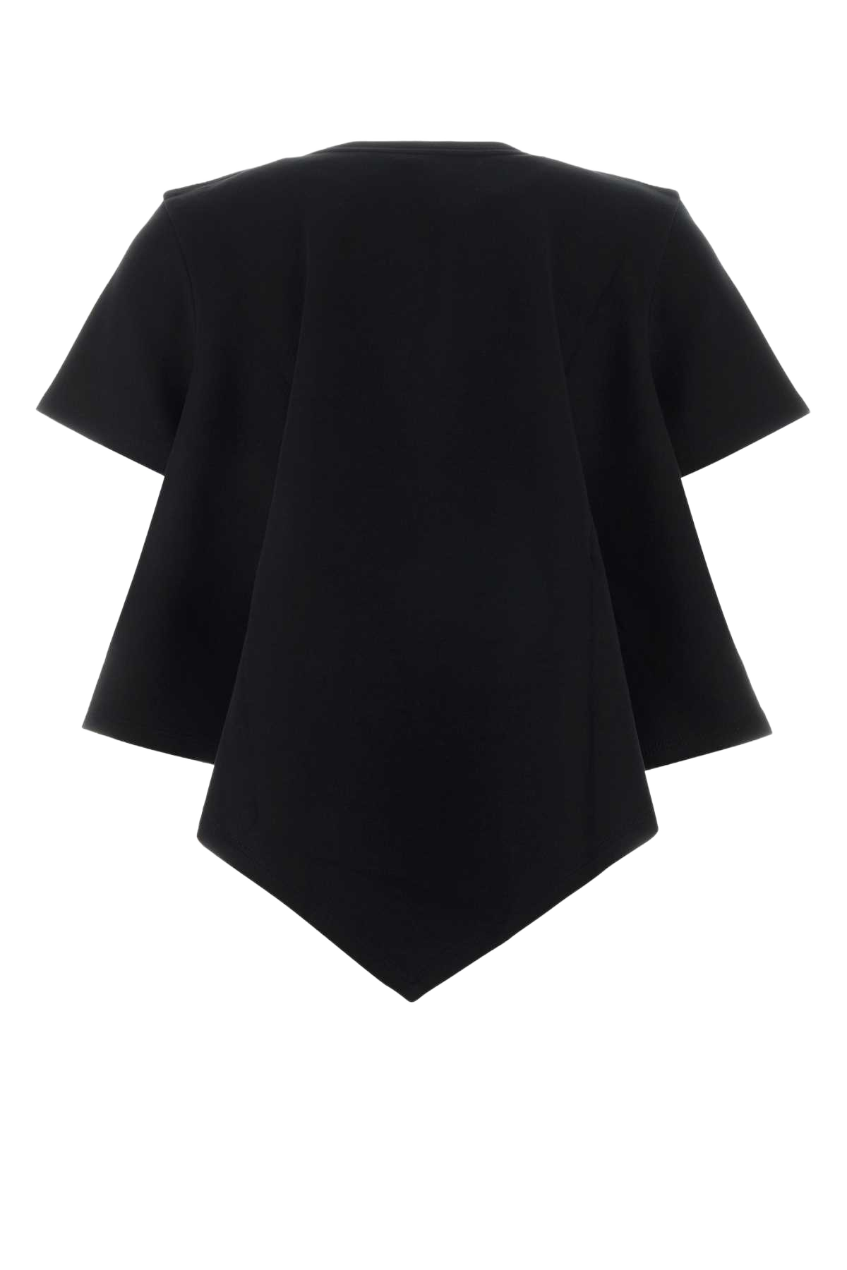 Black Cotton Blend T-Shirt Exterior: Nylon