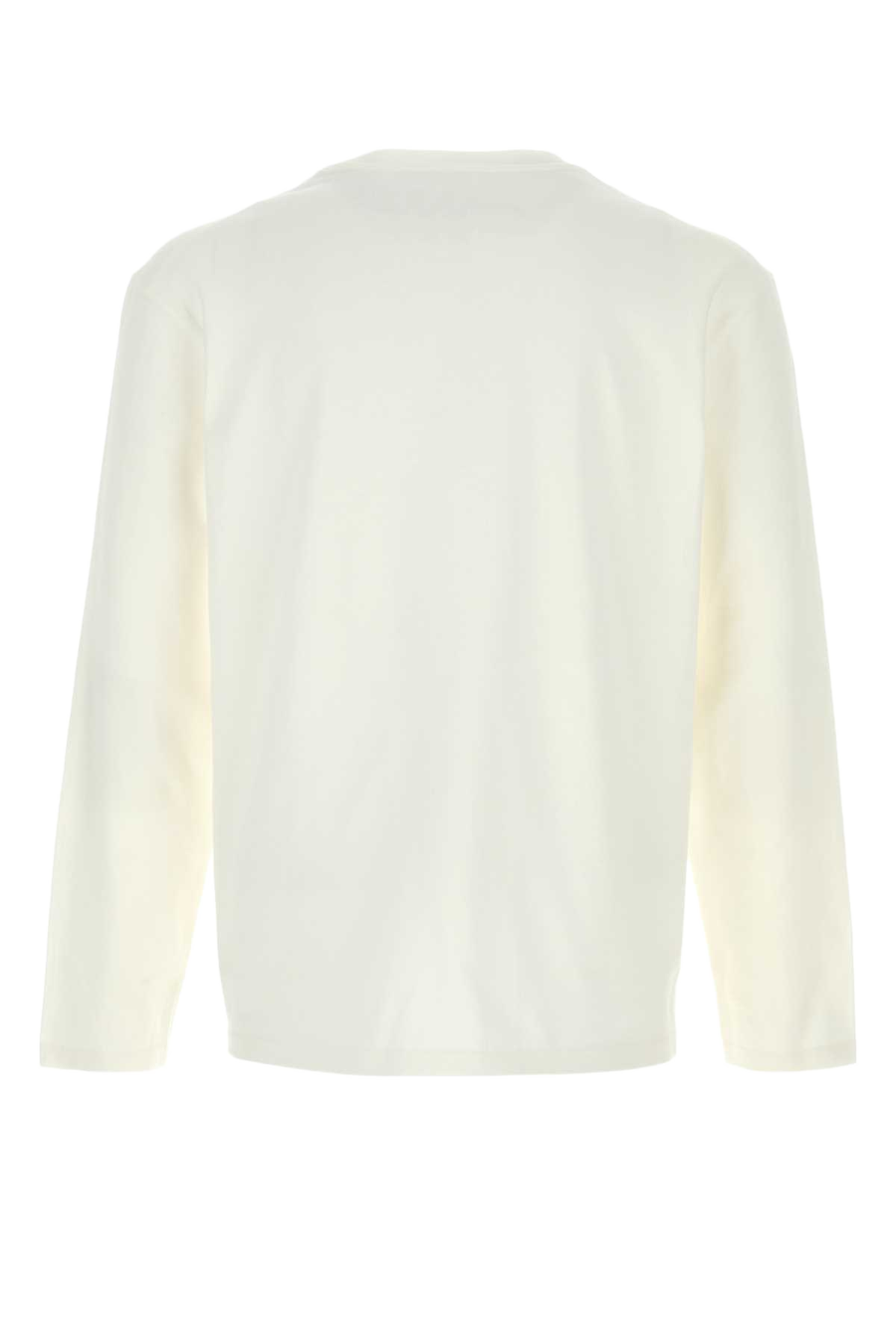 White Cotton T-Shirt Porcelain Cotone