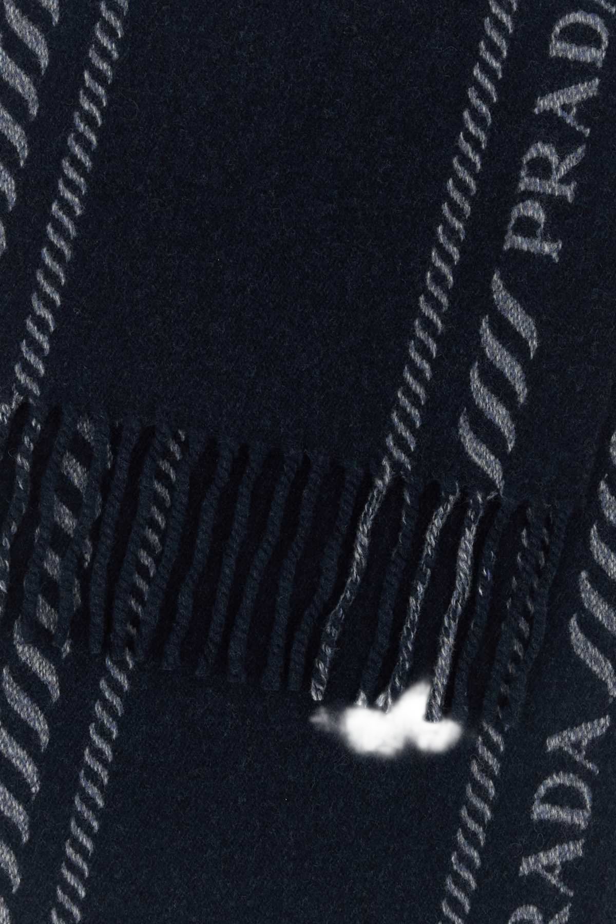Blue Wool Blend Scarf Bleu Exterior: Cashmere Sciarpe E Foulard