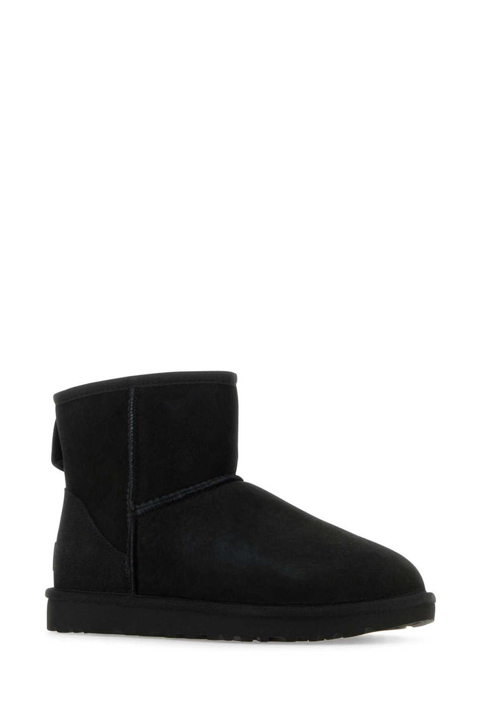 Black Suede Classic Mini Ii Ankle Boots Upper Material Leather Stivali