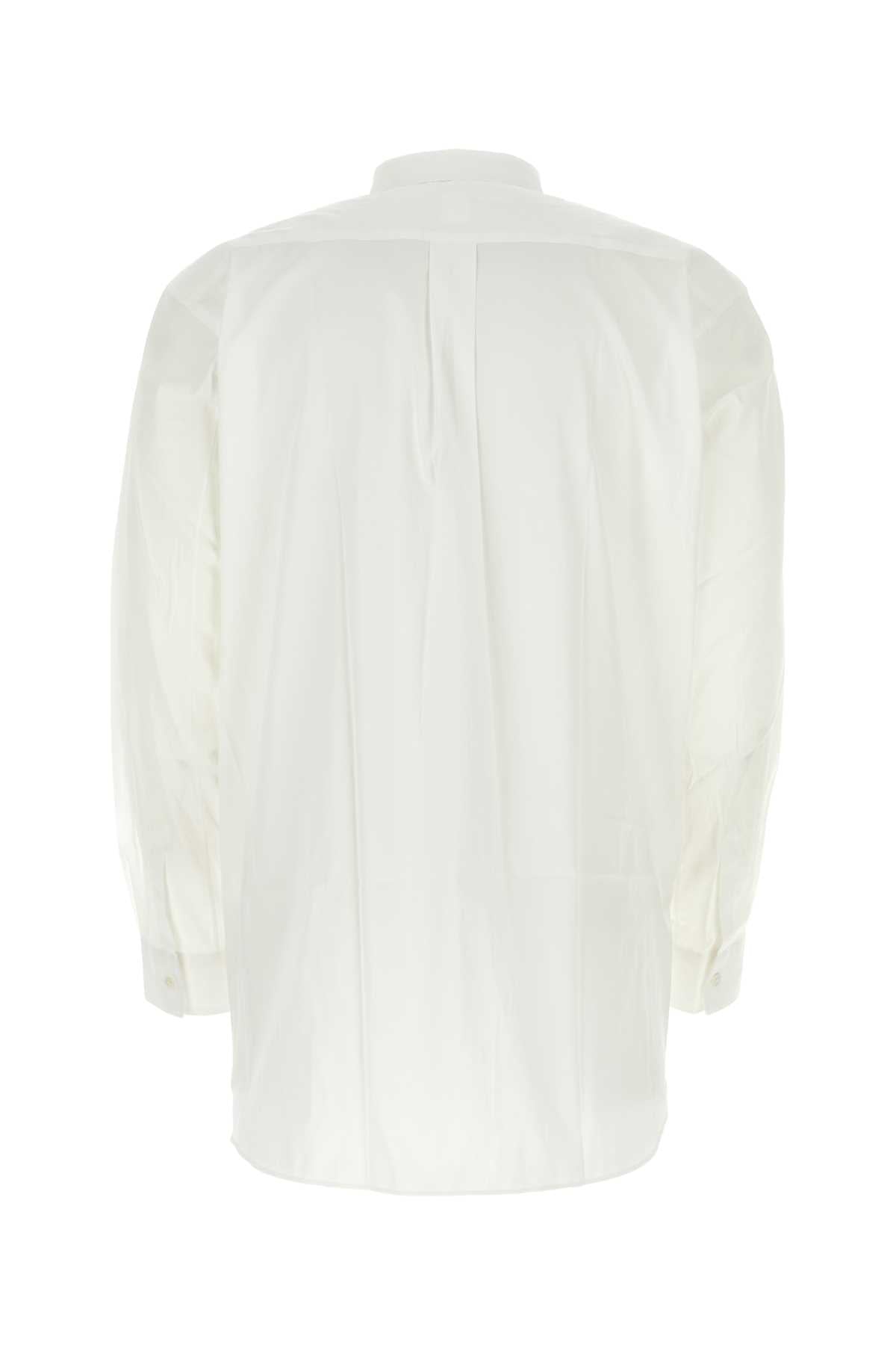 White Poplin Comme Des Garã§ons Play X Lacoste Shirt Exterior: Cotton Camicie