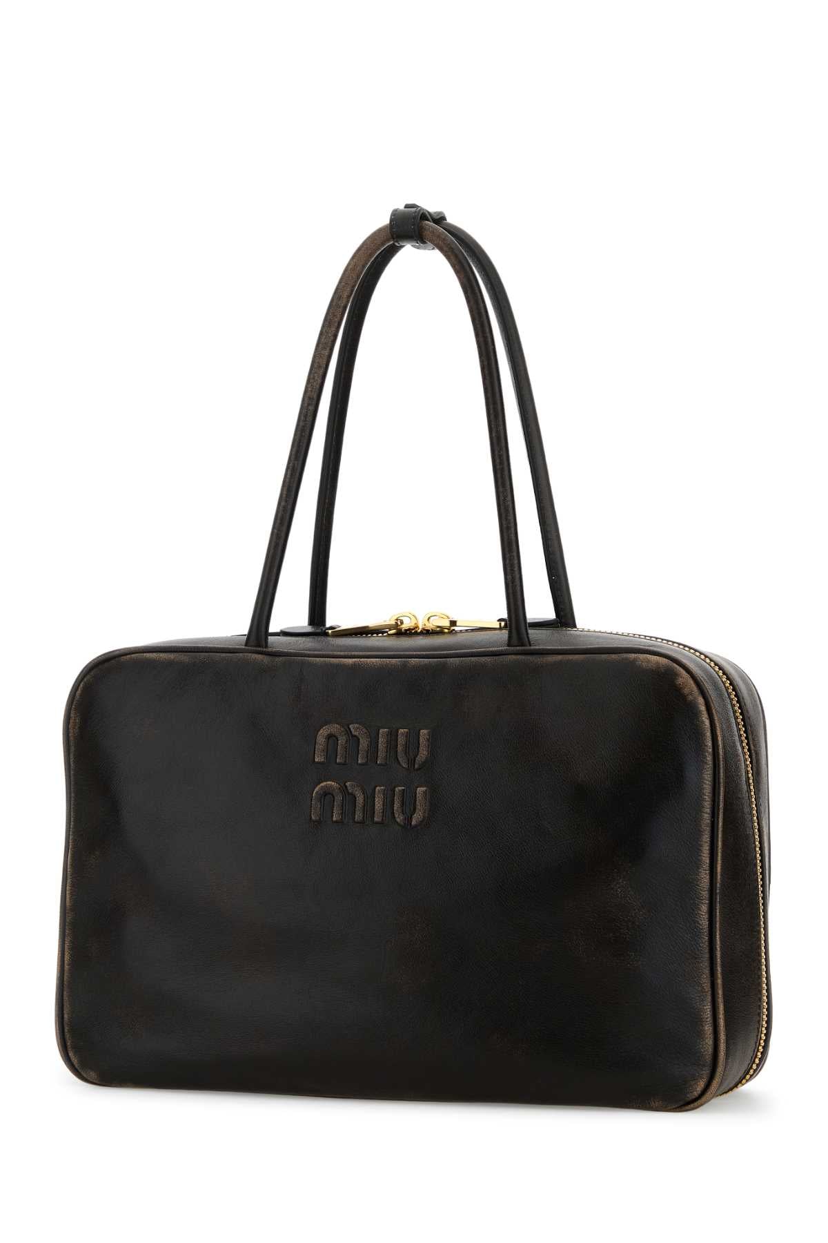 Dark Brown Leather Handbag Caffe Borse A Mano