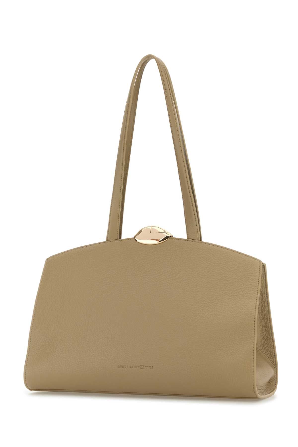 Beige Leather Serena Shopping Bag Incense Borse A Mano