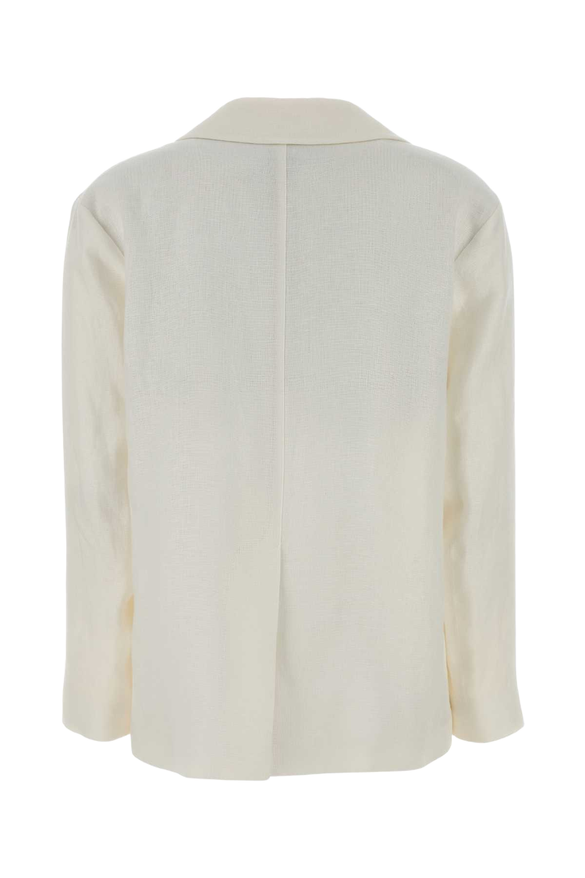 White Linen Carlotta Blazer Bianco Giacche E Gilet