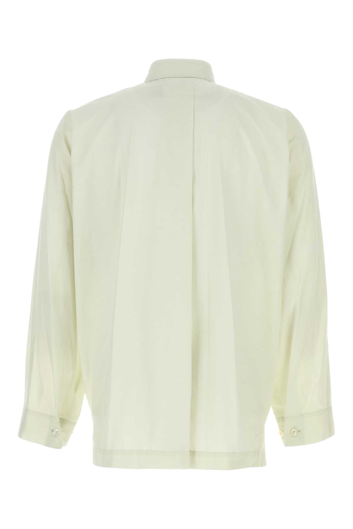 Light Green Cotton Shirt Whitegreen Exterior: Camicie