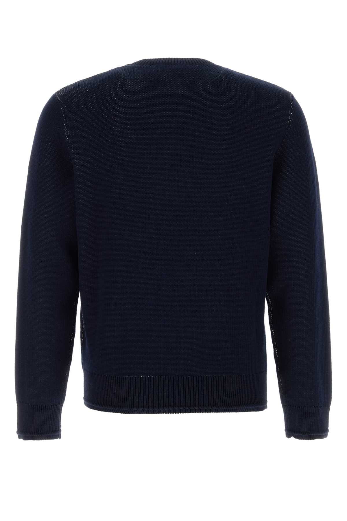 Midnight Blue Cotton Sweater Darknavy Exterior: Maglieria