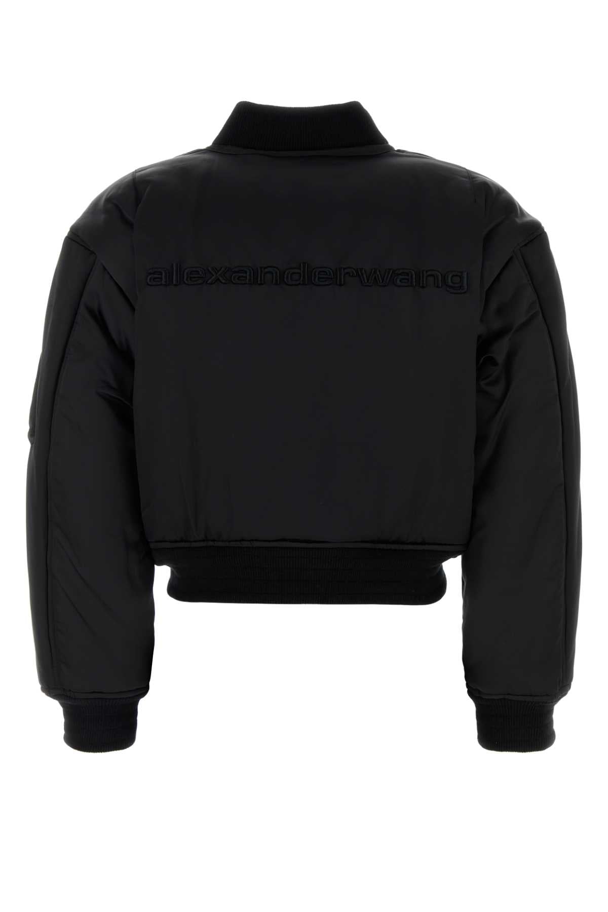 Black Nylon Bomber Jacket Giubbini