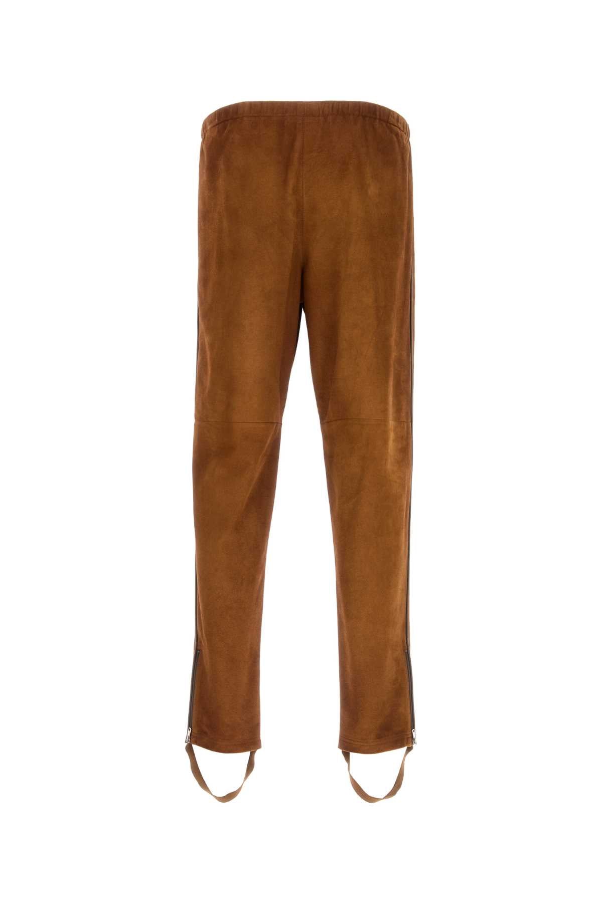Caramel Suede Pant Cognac Agnello Pantaloni