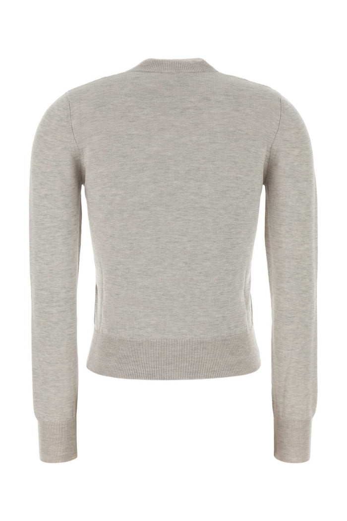 Melange Grey Wool Blend Rosa Cardigan Grisclairchine Exterior: Virgin Cotton Maglieria