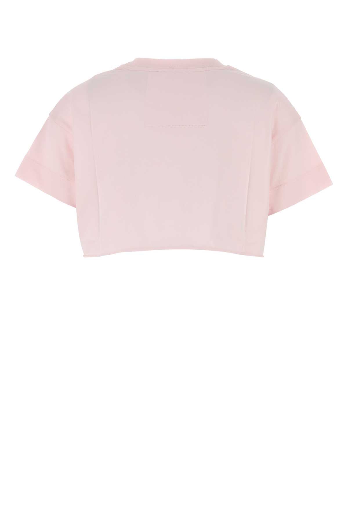 Pastel Pink Cotton Crop-Top Babypink Exterior: Maglie