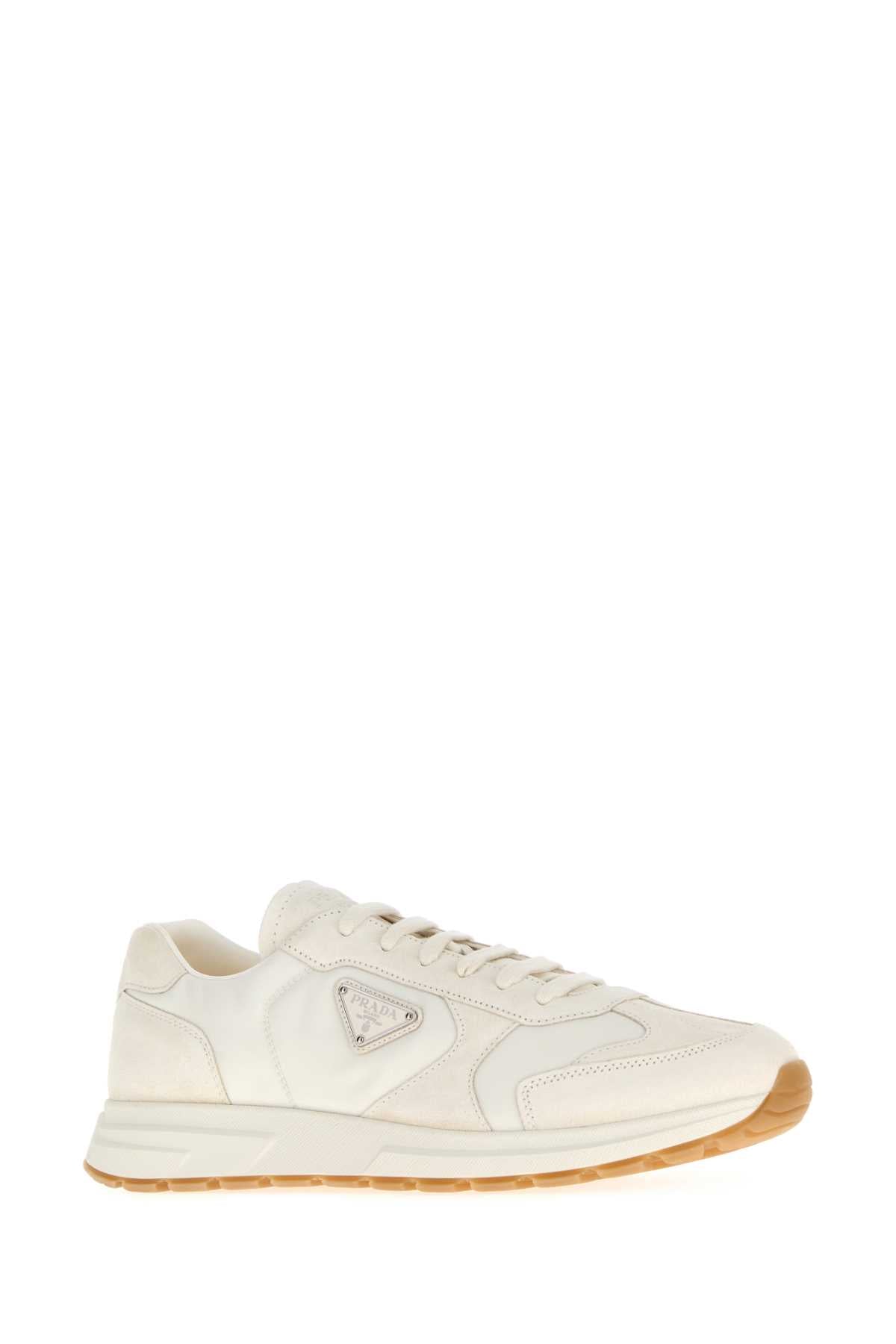 Avorio Recycledpolyamide-calfleather Sneaker