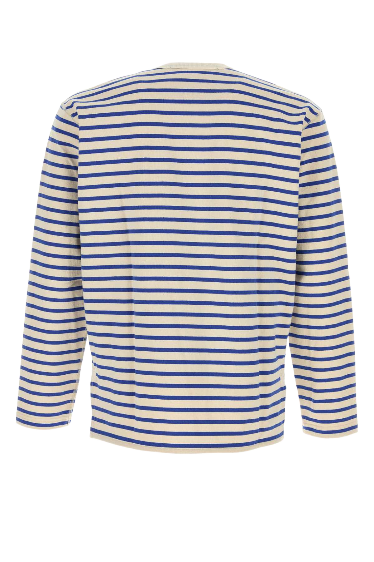 Embroidered Cotton Oversize T-Shirt Naturalblue Exterior