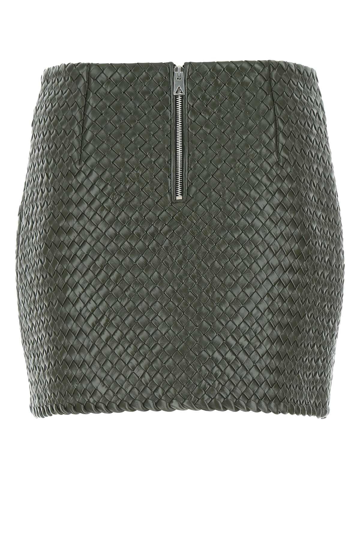 Army Green Leather Mini Skirt 2275 Exterior: Gonne