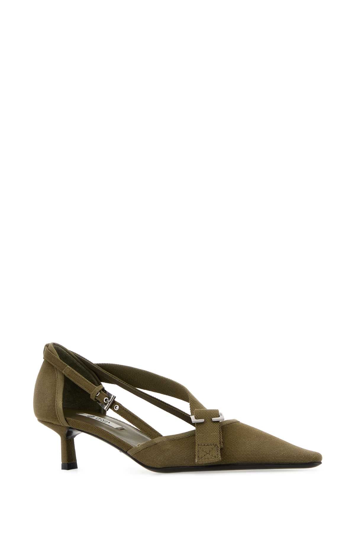 Army Green Canvas Pumps Militare Scarpe Con Tacco