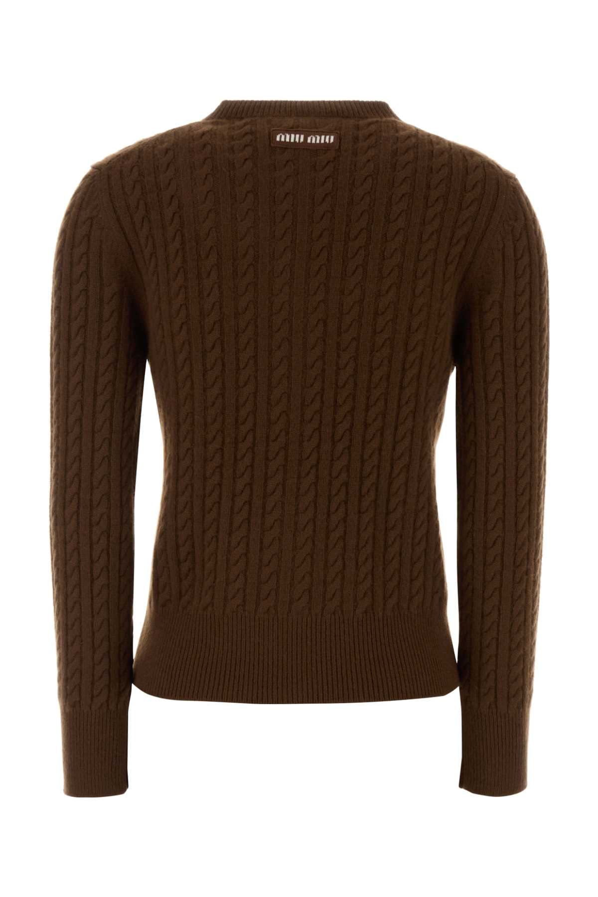 Brown Cashmere Cardigan Tabacco Exterior: Maglieria