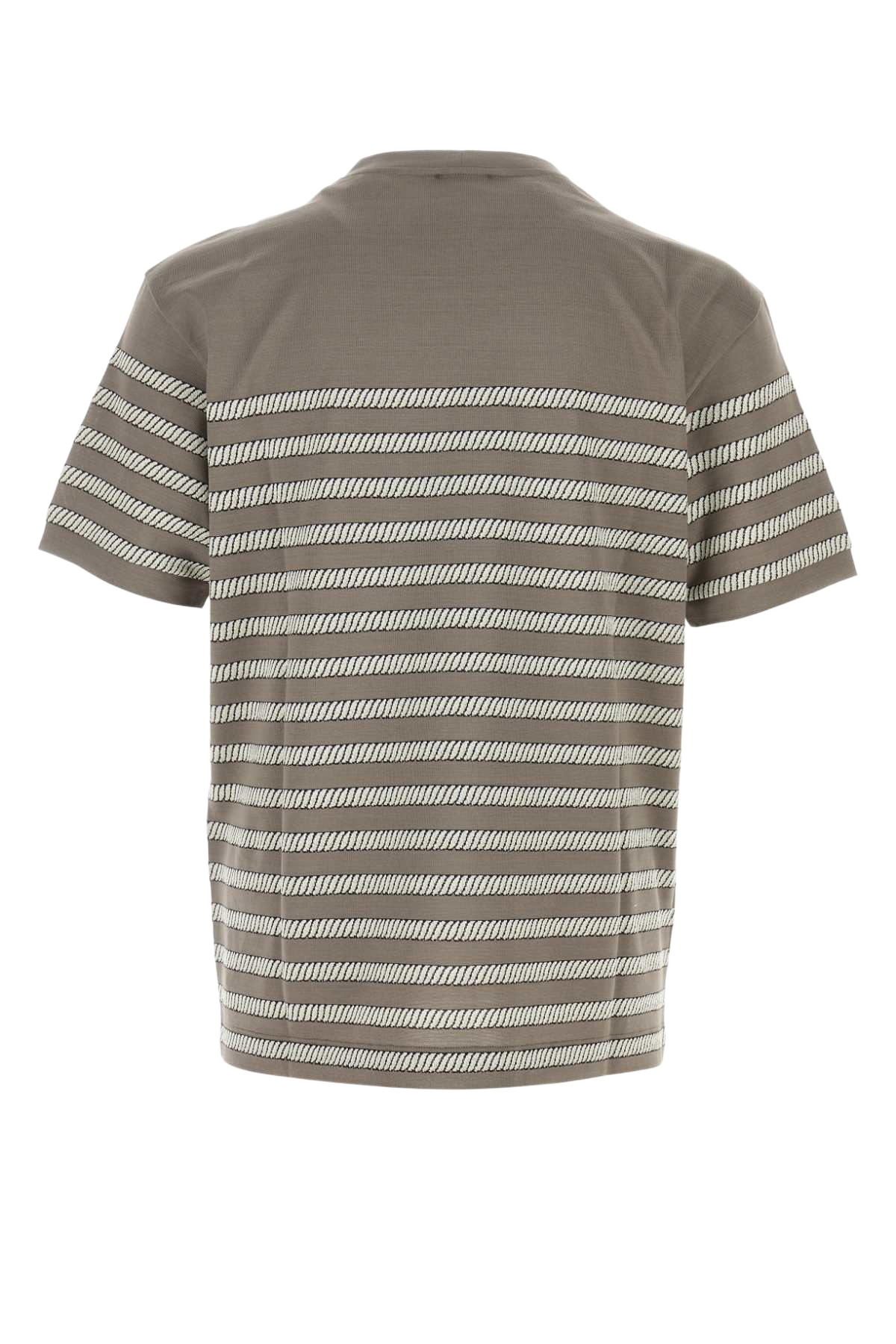 Embroidered Cotton Blend T-Shirt Fango Exterior: Viscose