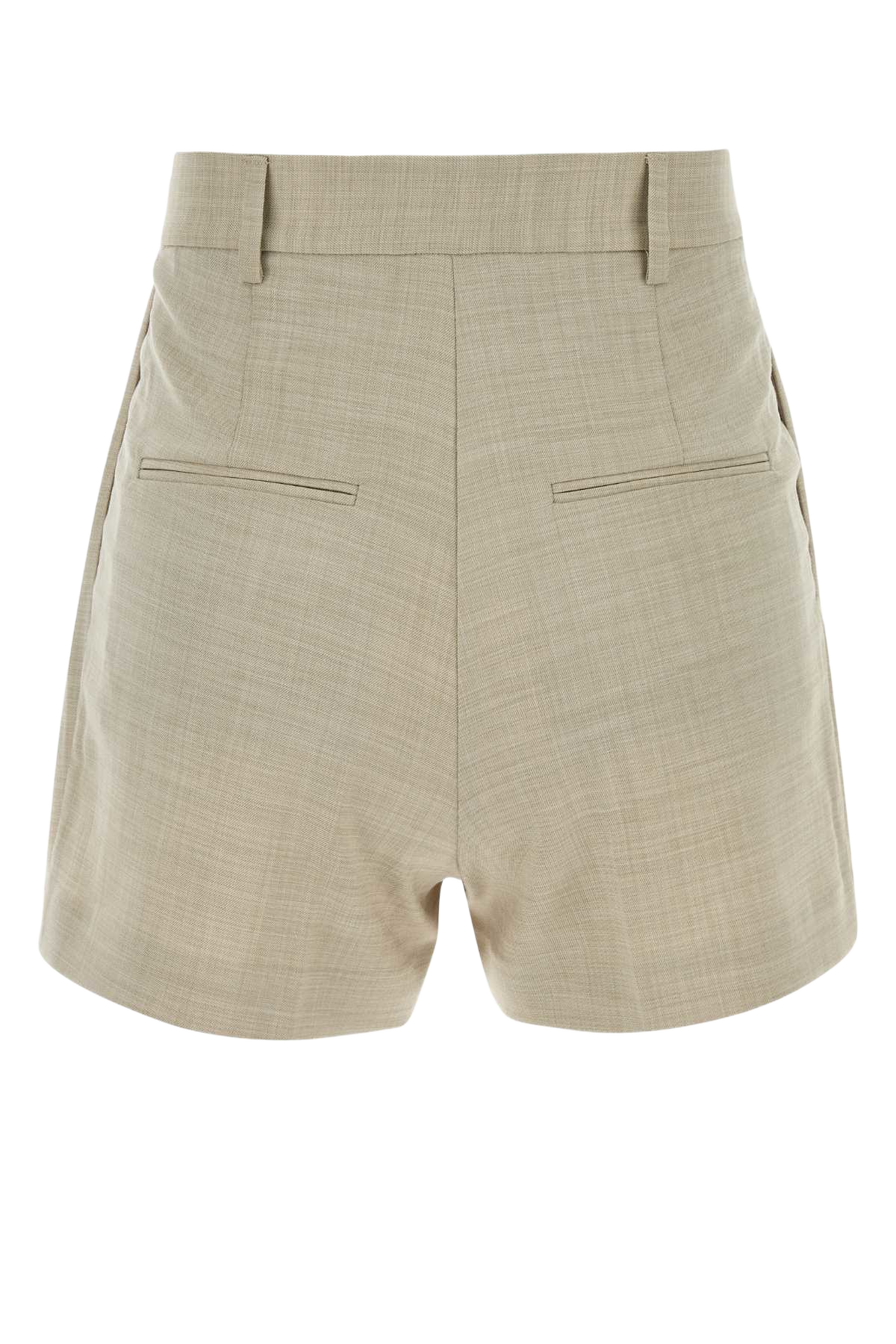 Melange Sand Stretch Twill Masha Shorts Ivory
