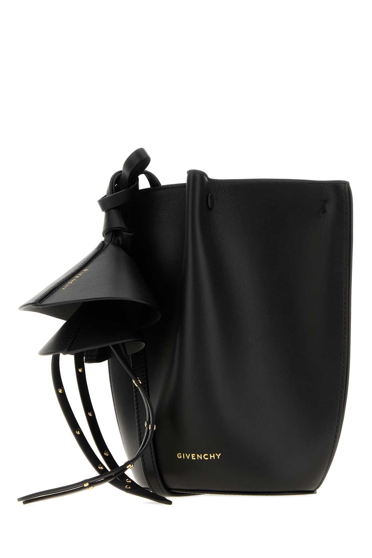 Black Leather Nano Snap Bucket Bag Borse A Secchiello