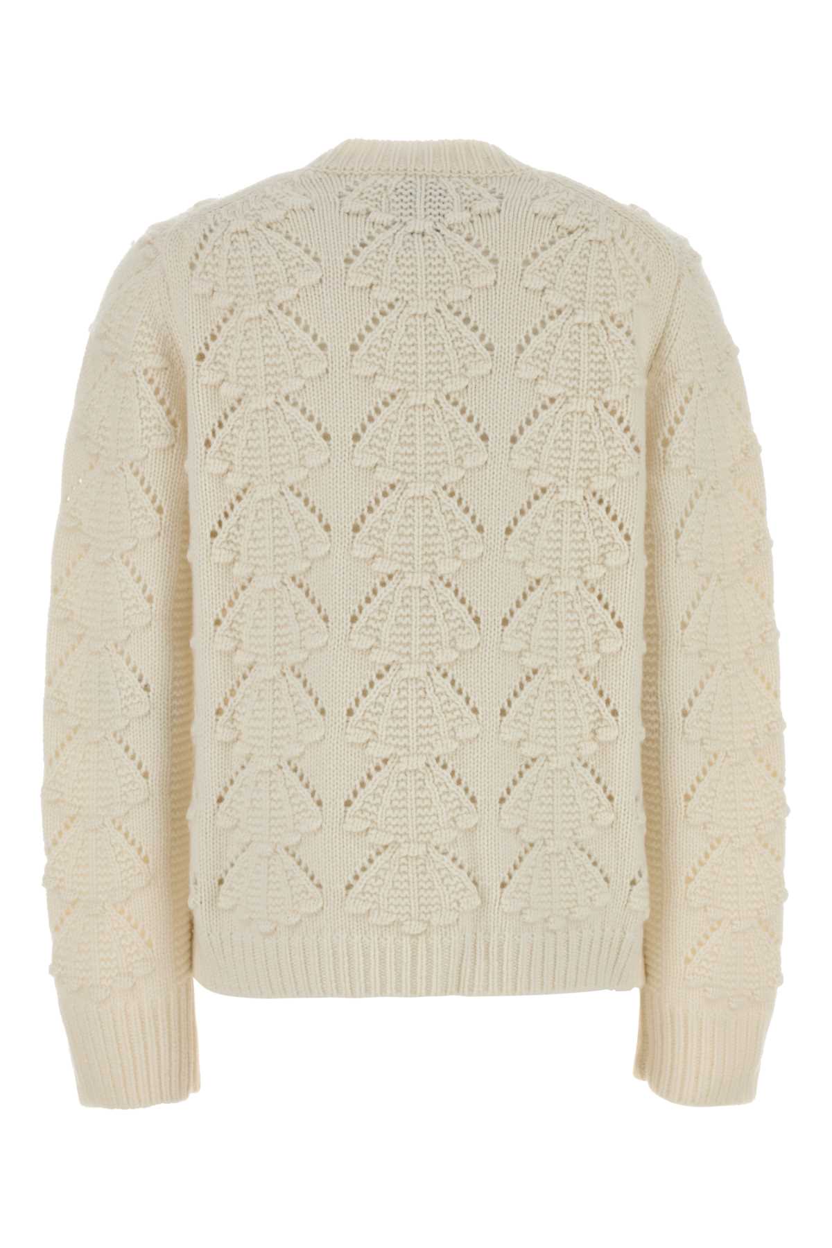 Embroidered Cashmere Bach Cardigan Ivory Exterior: Maglieria