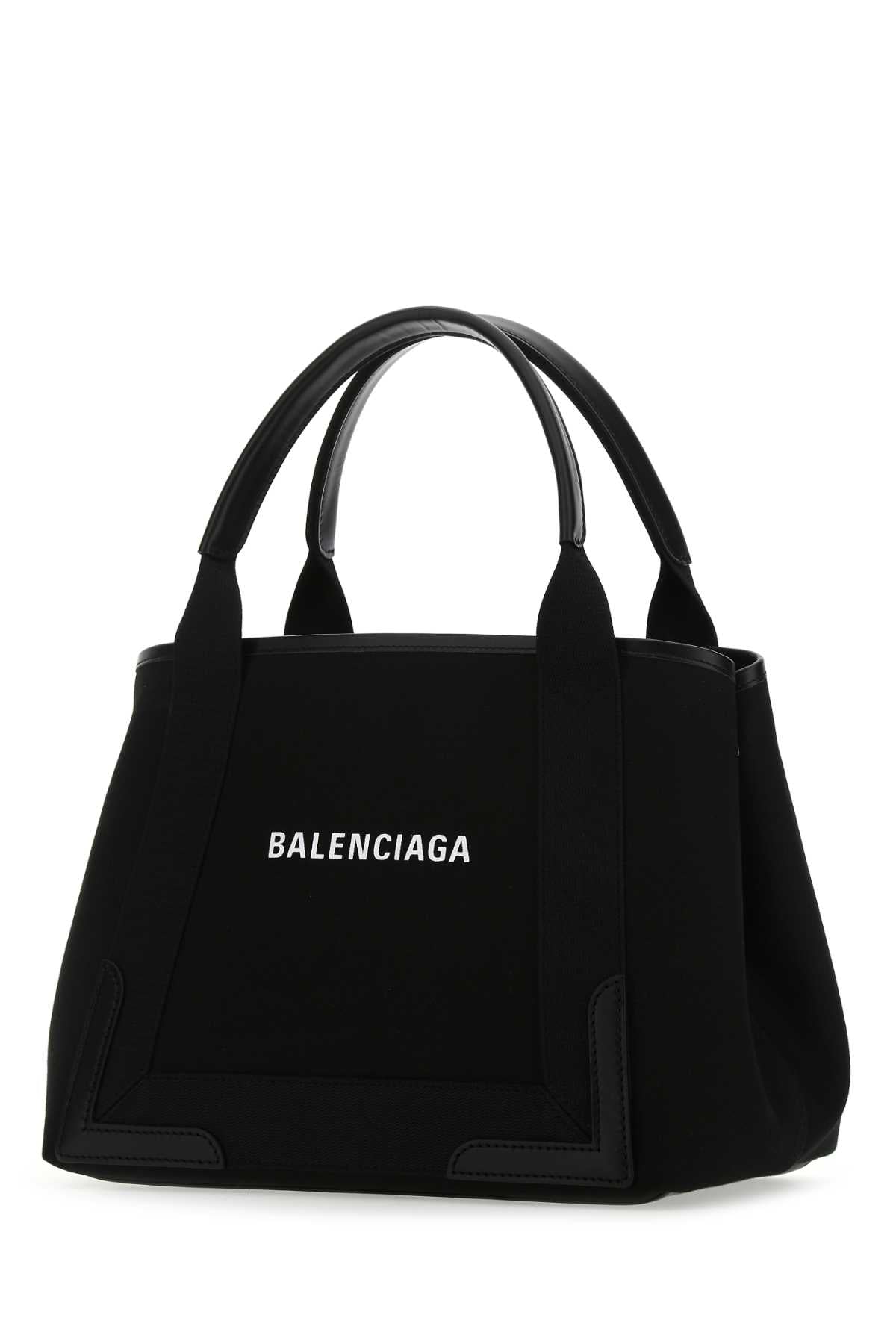 Black Canvas Small Cabas Navy Handbag 1000 T Cotton Borse A Mano