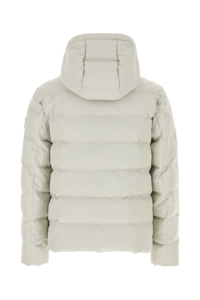 Light Grey Stretch Nylon Blend Down Jacket Ghiaccio Piumini