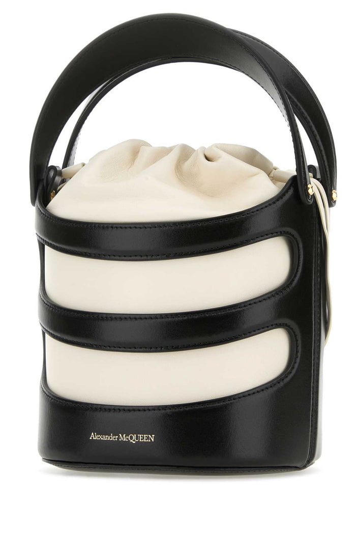 Two-Tone Leather The Rise Bucket Bag Blacksoftivory Borse A Secchiello