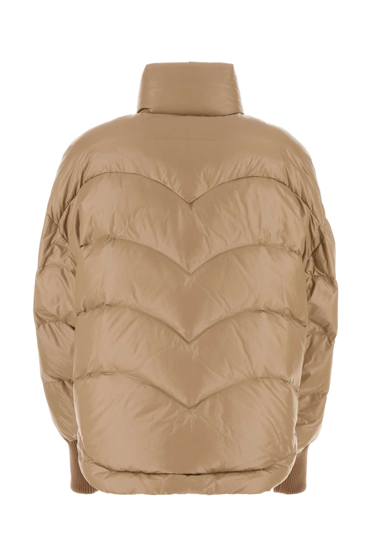 Beige Nylon Down Jacket Champagne Piumini
