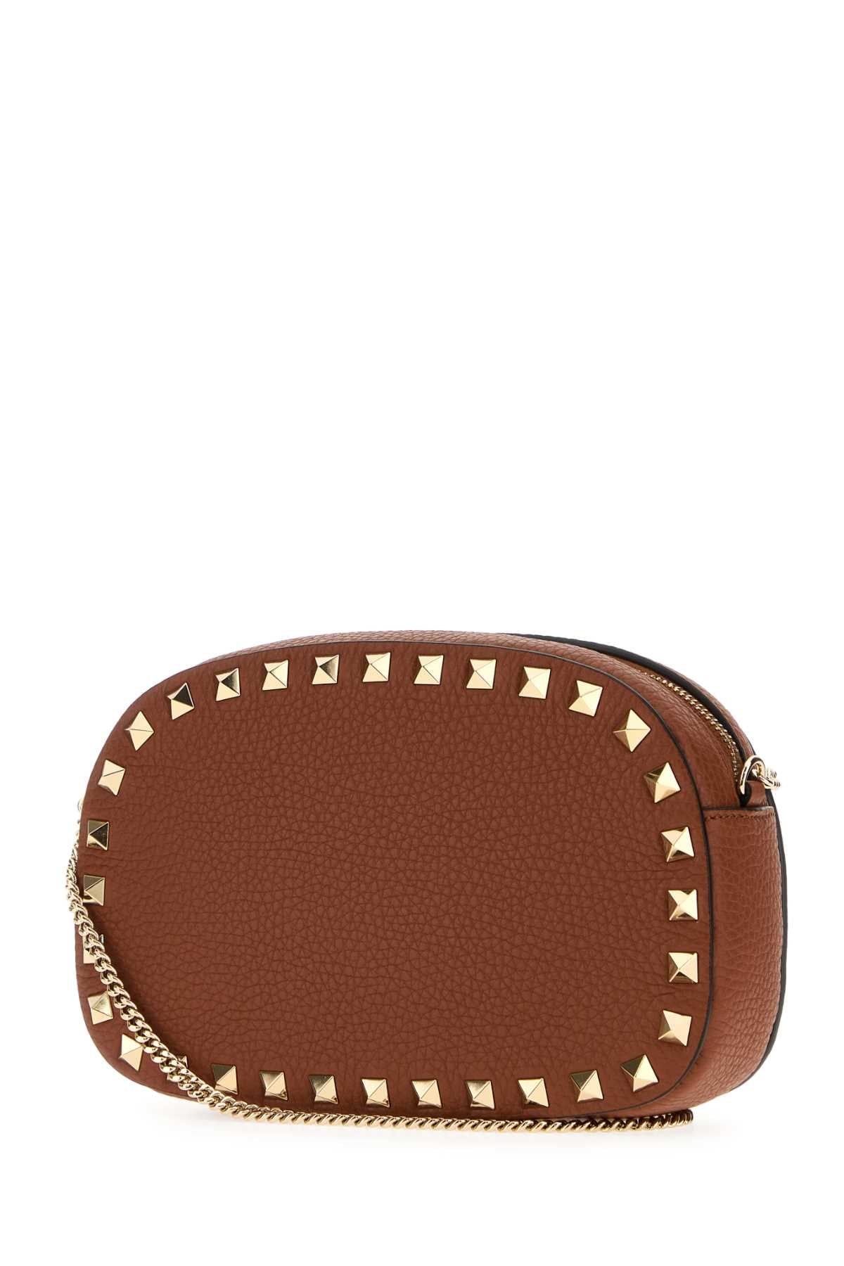 Brown Leather Rockstud Crossbody Bag Selleria Calf - Bos Taurus Borse A Tracolla