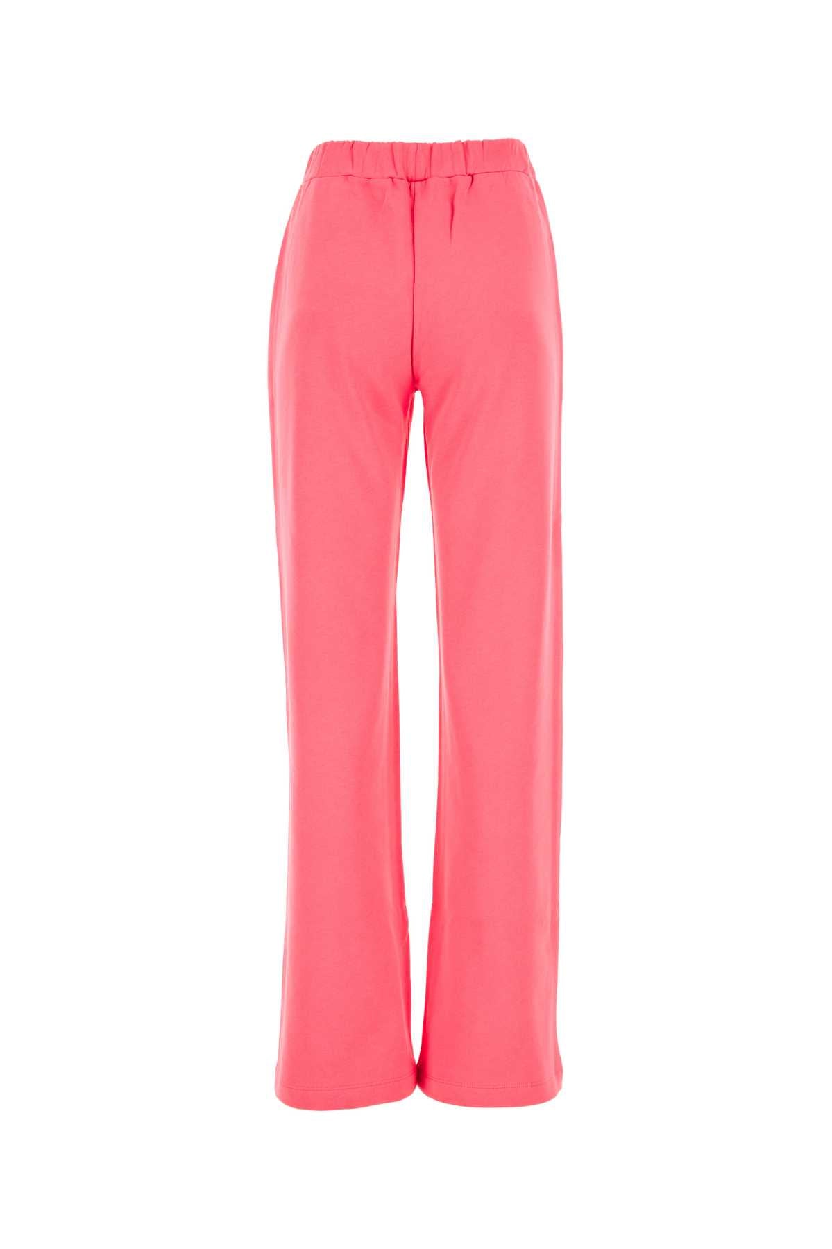 Dark Pink Cotton Joggers Camelliarose Exterior: Pantaloni
